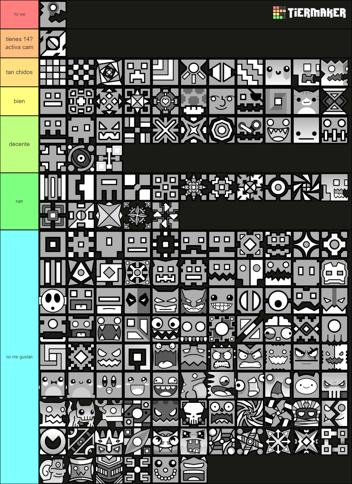 Geometry Dash All Icons Tier List Community Rankings Tiermaker 6033