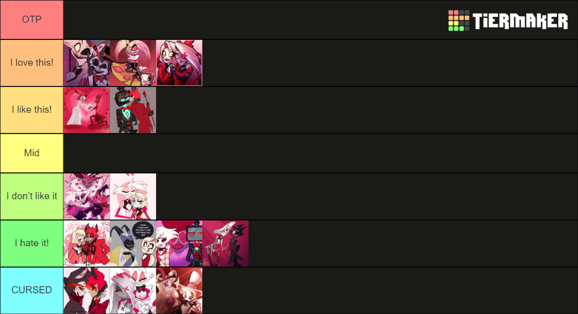 Hazbin Hotel Ships Tier List (Community Rankings) - TierMaker