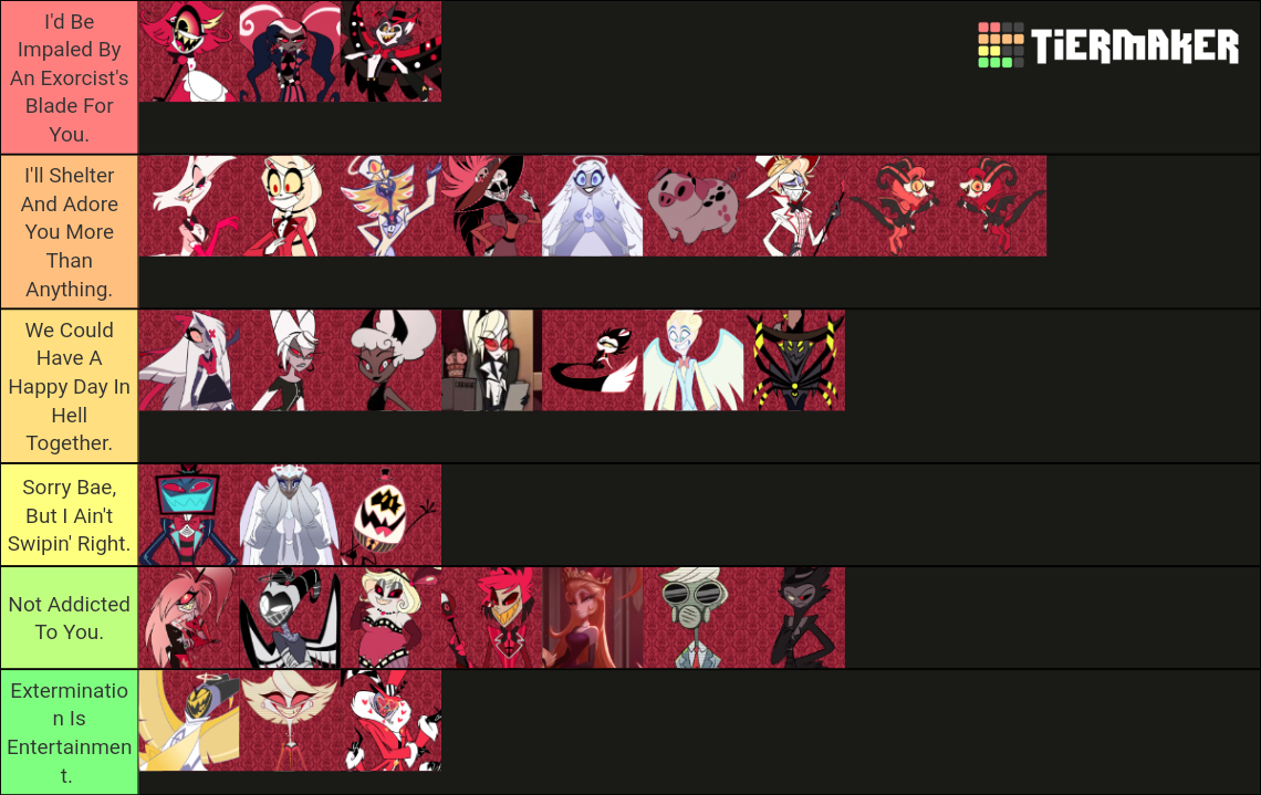 Hazbin Hotel Characters Tier List (Community Rankings) - TierMaker