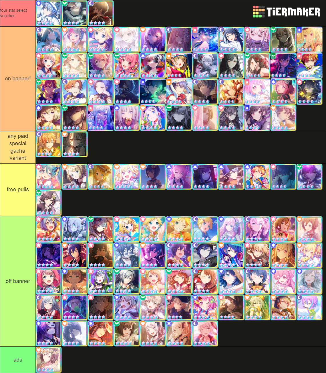 all upgraded pjsk 4 star cards! Tier List (Community Rankings) - TierMaker
