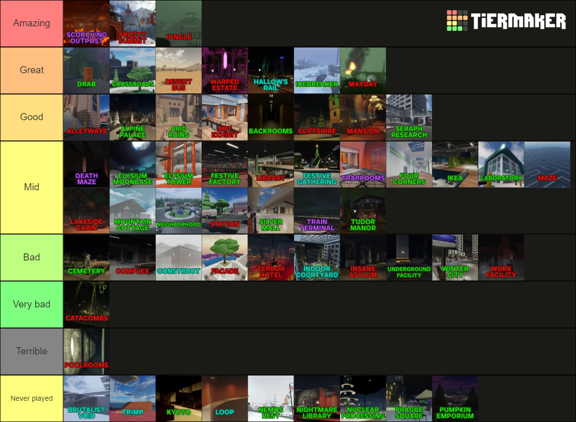 Evade - All Maps (July 2024) Tier List (Community Rankings) - TierMaker