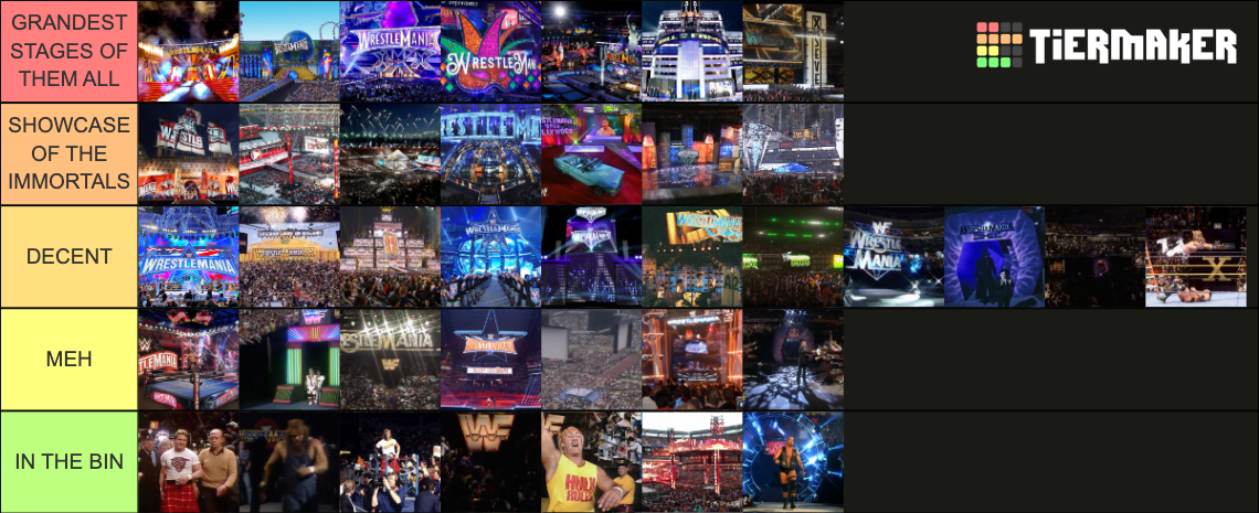 WRESTLEMANIA STAGES Tier List Rankings) TierMaker