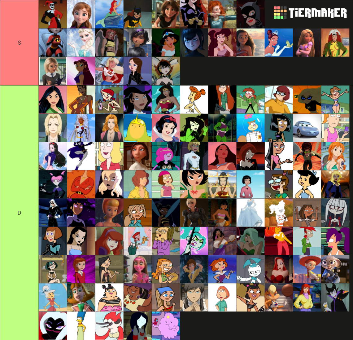 Female Cartoon Hotties Tier List (Community Rankings) - TierMaker