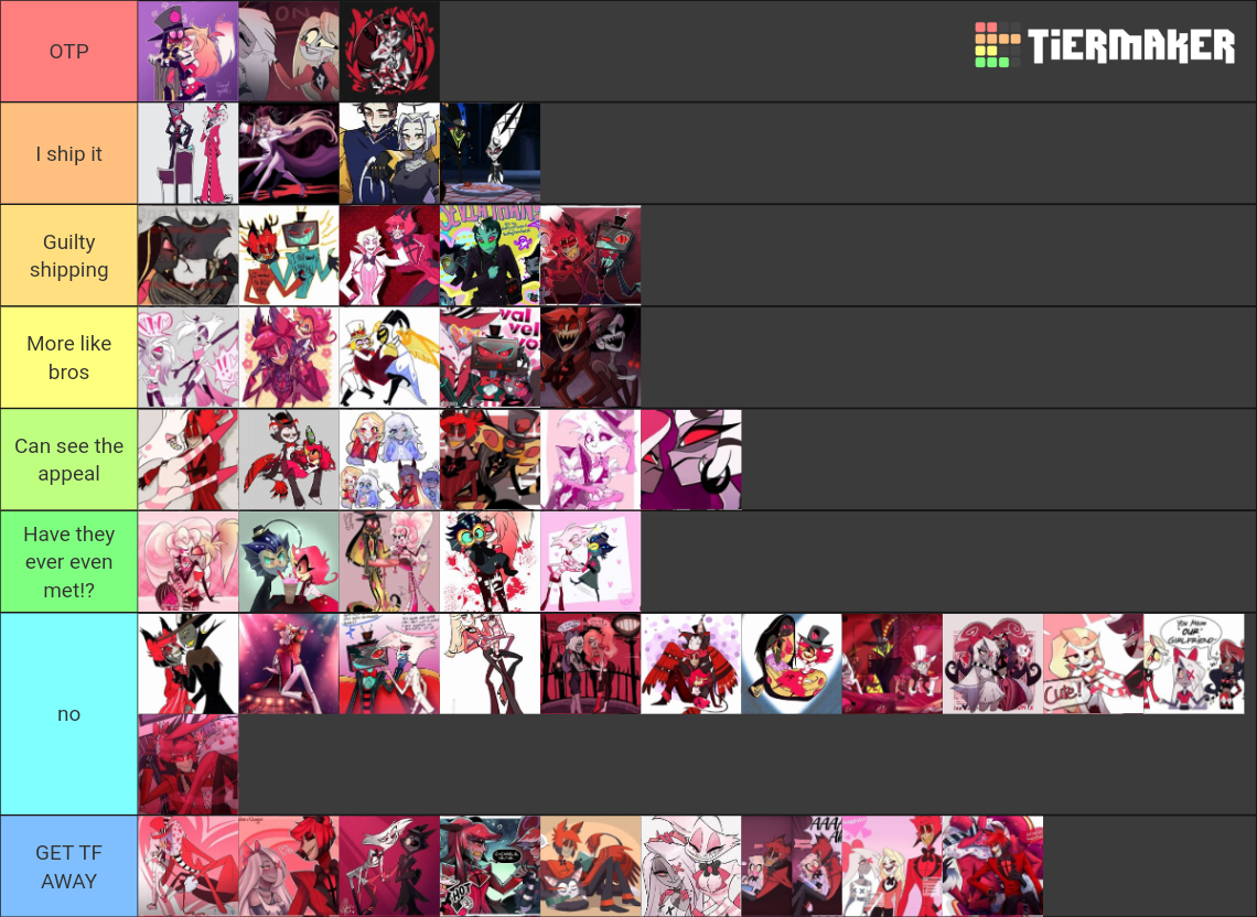 Hazbin Hotel Ships Tier List (Community Rankings) - TierMaker