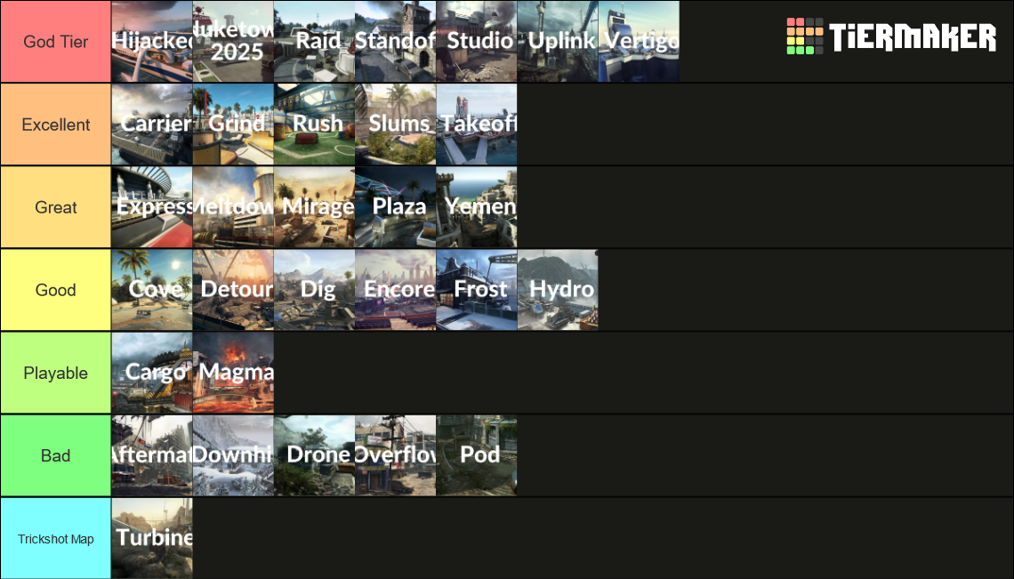 Call of Duty Black Ops II Multiplayer Maps (with DLC) Tier List ...