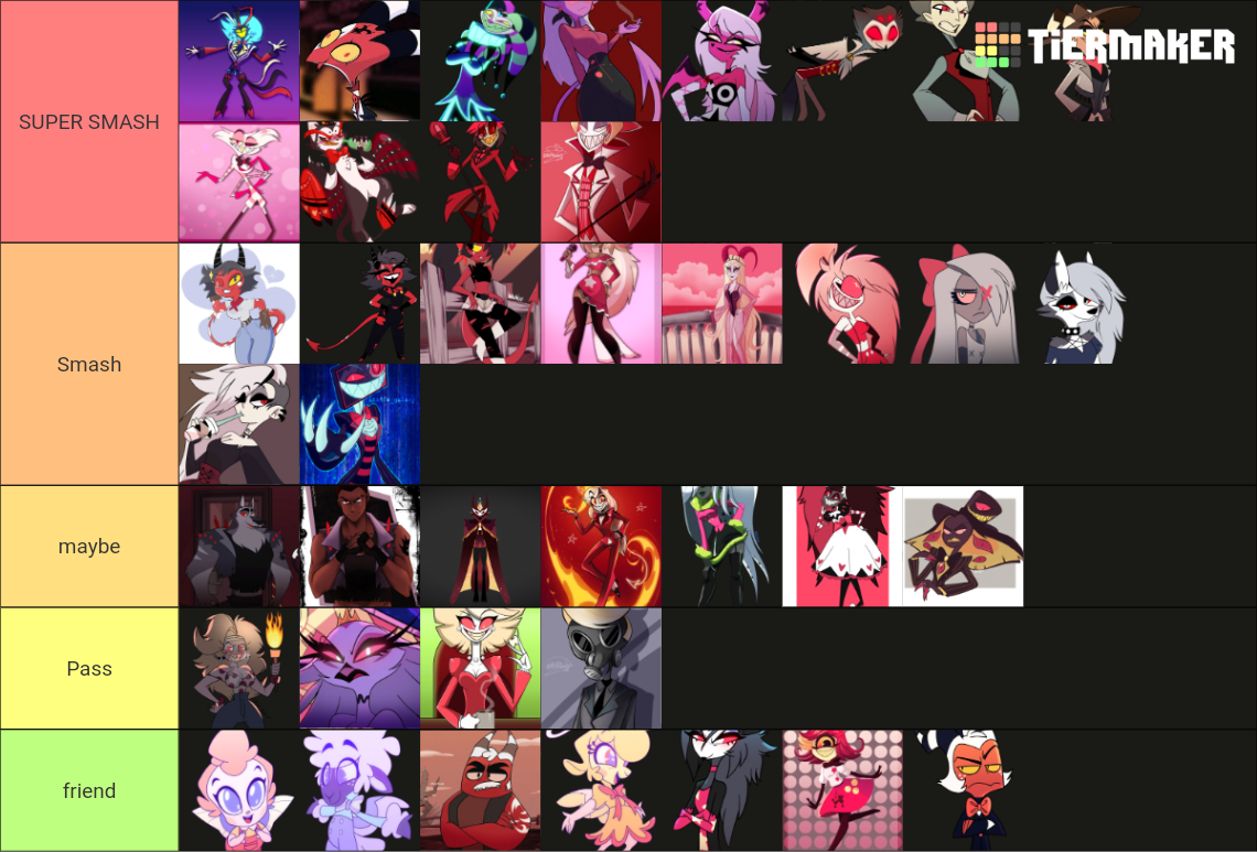 Smash Or Pass Helluva Boss And Hazbin Hotel Tier List (community 