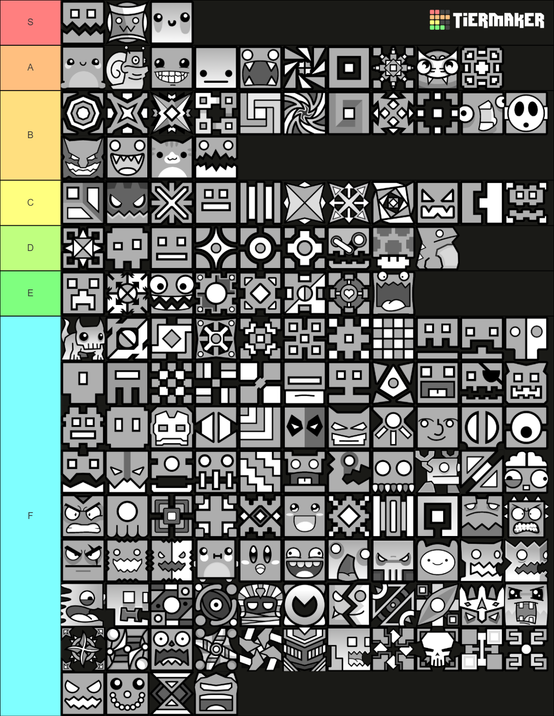 Geometry Dash Cubes Tier List (Community Rankings) - TierMaker