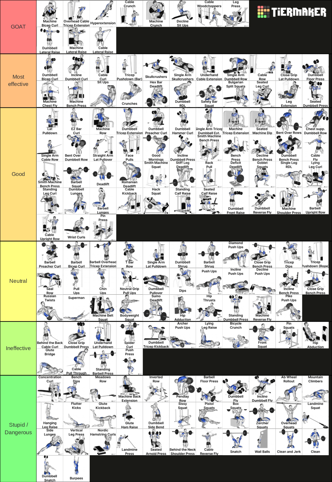 Best Gym Exercises (100+) Tier List (Community Rankings) - TierMaker