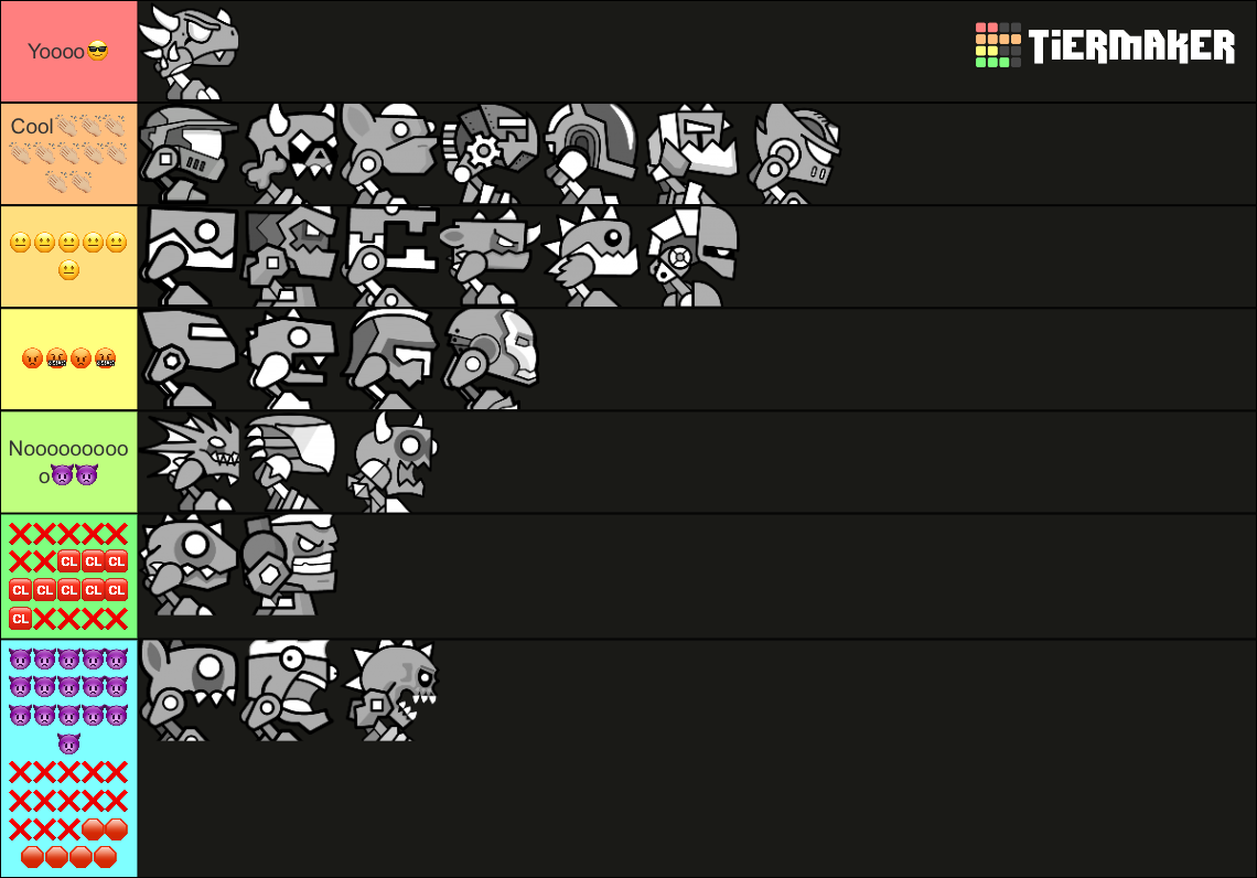 Recent Geometry Dash Tier Lists TierMaker