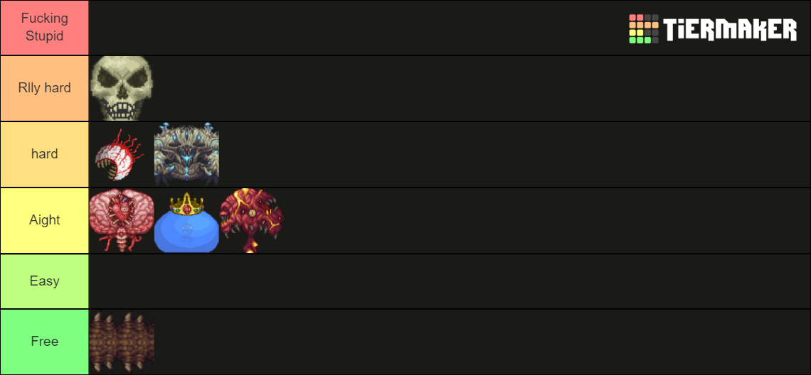 All Calamity Mod &Vanilla Terraria Bosses & Minibosses Tier List ...