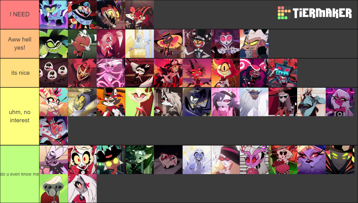 Hellaverse Characters Tier List (community Rankings) - Tiermaker