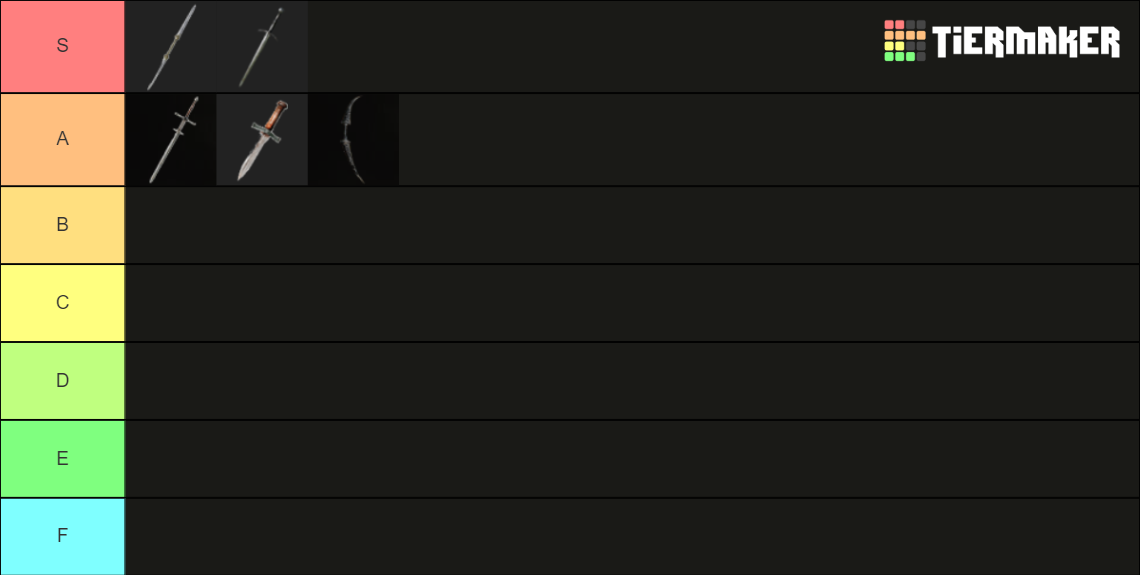 Dark Souls 2 WEAPONS Tier List Rankings) TierMaker