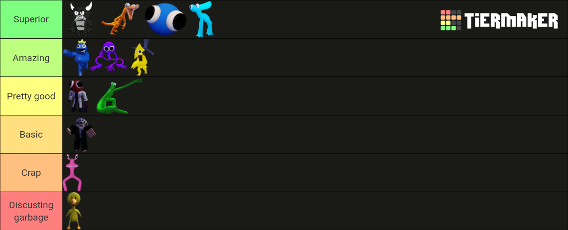 Rainbow Friends Characters Tier List Community Rankings Tiermaker 4190