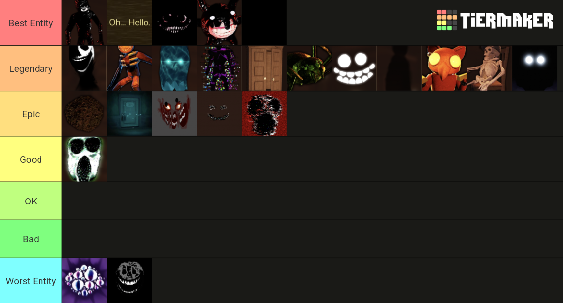 Doors Entities (Hotel+) Tier List Rankings) TierMaker