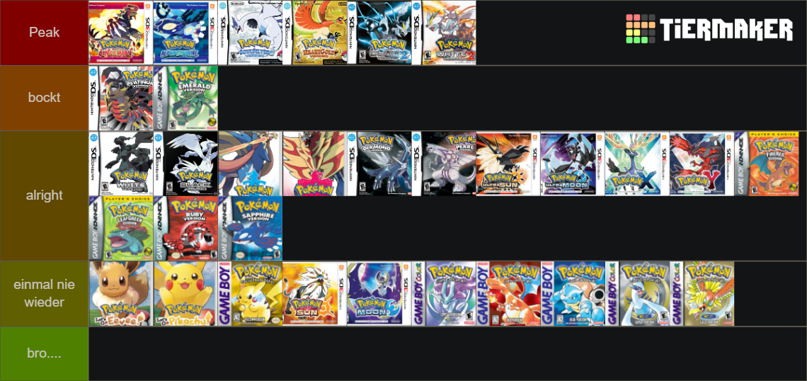 Pokemon Mainline Games Tier List Rankings) TierMaker