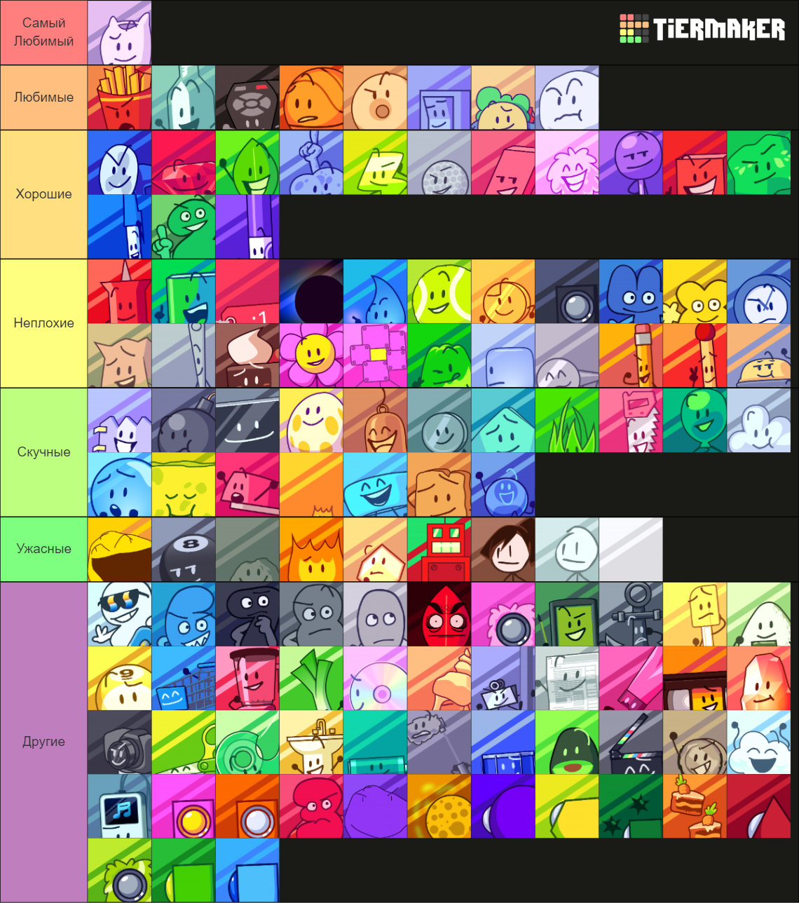 BFDI, BFDIA, BFB and TPOT as of TPOT 1 and BFB 28 Tier List (Community ...