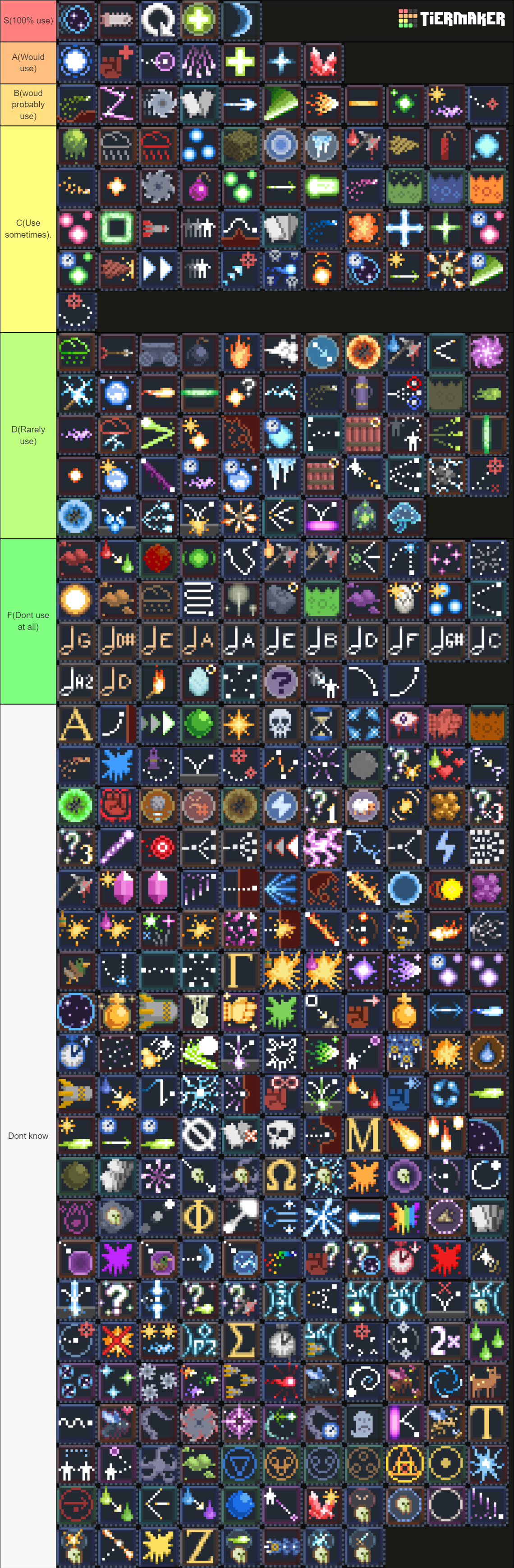 Noita Spells Tier List (Community Rankings) - TierMaker