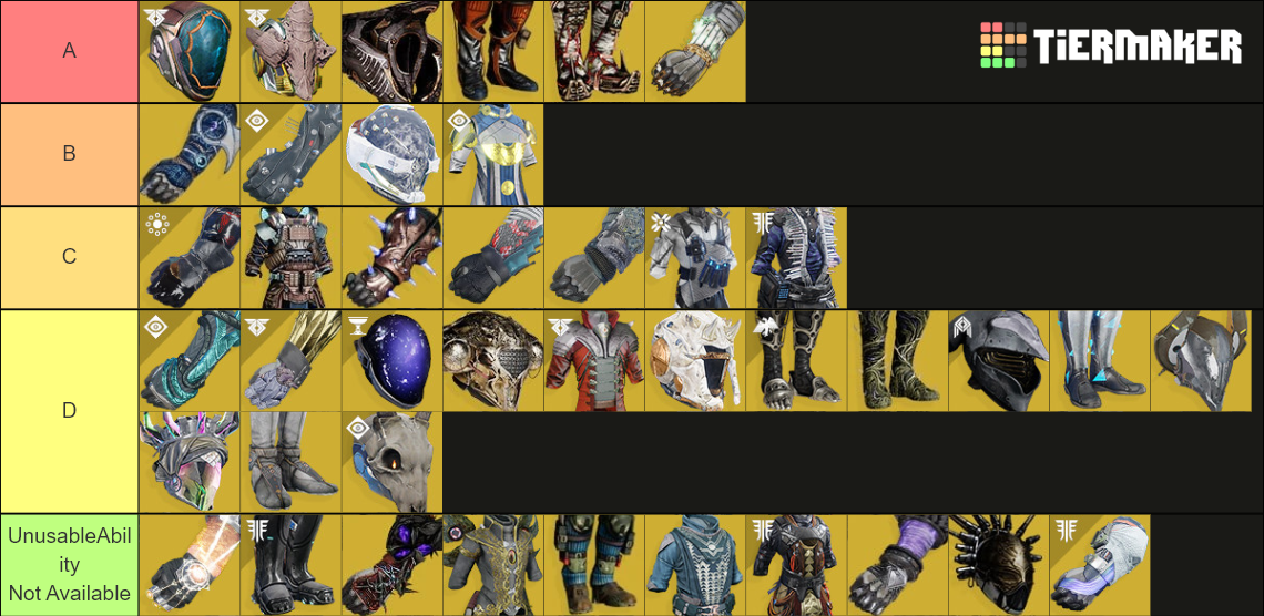 Destiny 2 Warlock Exotics(TFS) Tier List (Community Rankings) - TierMaker