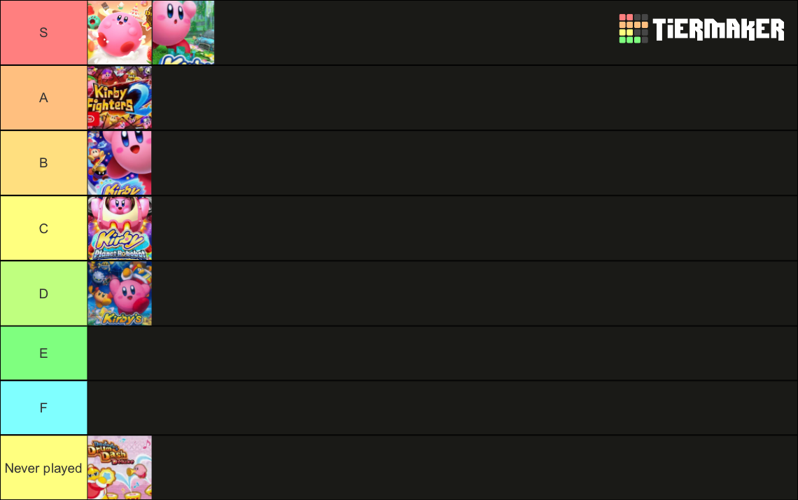 Best Kirby game Tier List Rankings) TierMaker