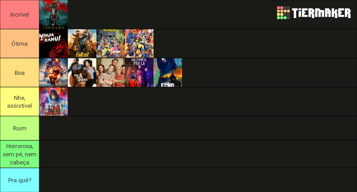 Melhores séries 2024 Tier List Rankings) TierMaker