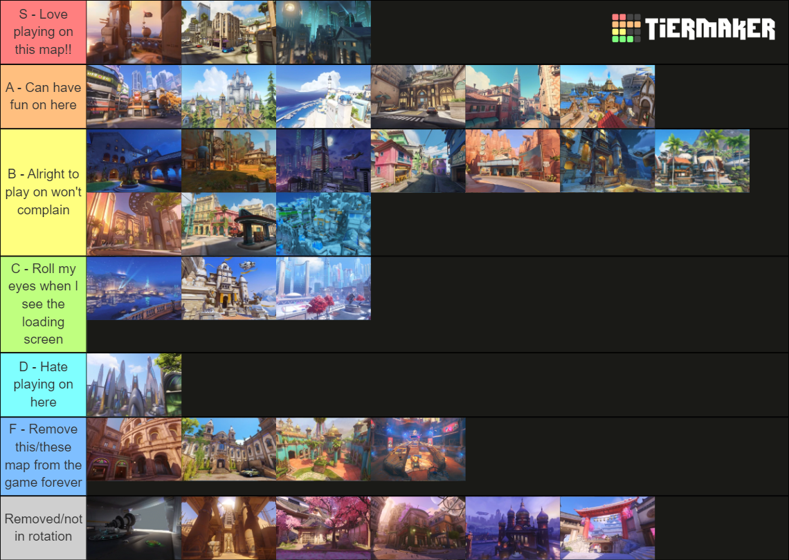 Owha Map Overwatch Maps (With Hanaoka ) Tier List (Community Rankings) - TierMaker