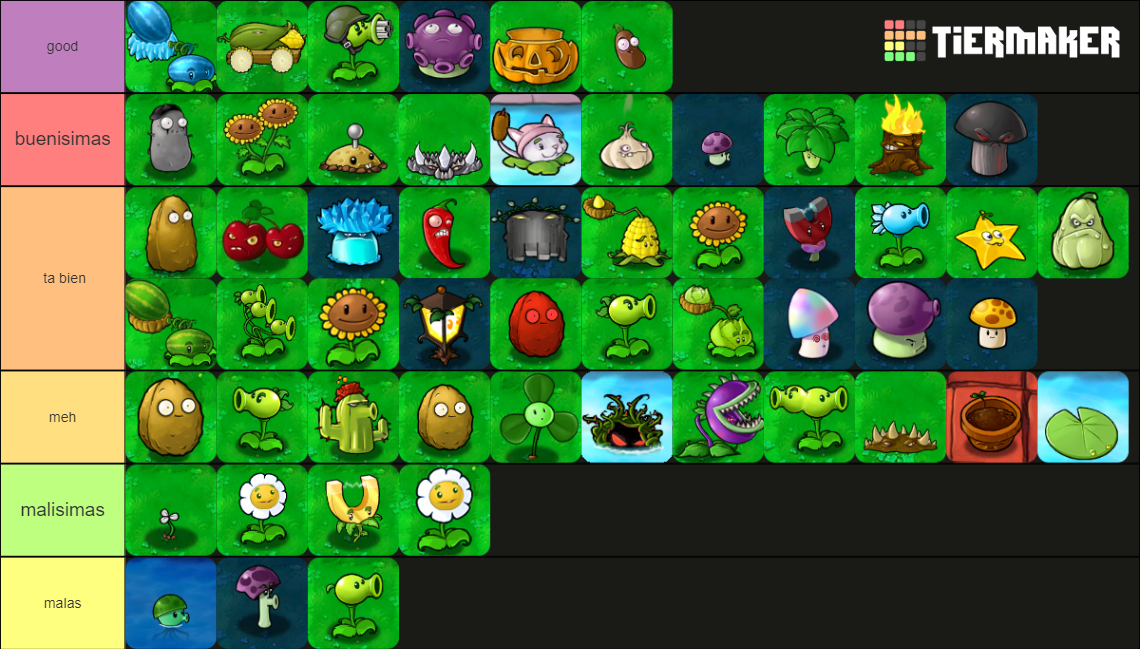 Plants vs. Zombies - Plants' Tier List (Community Rankings) - TierMaker