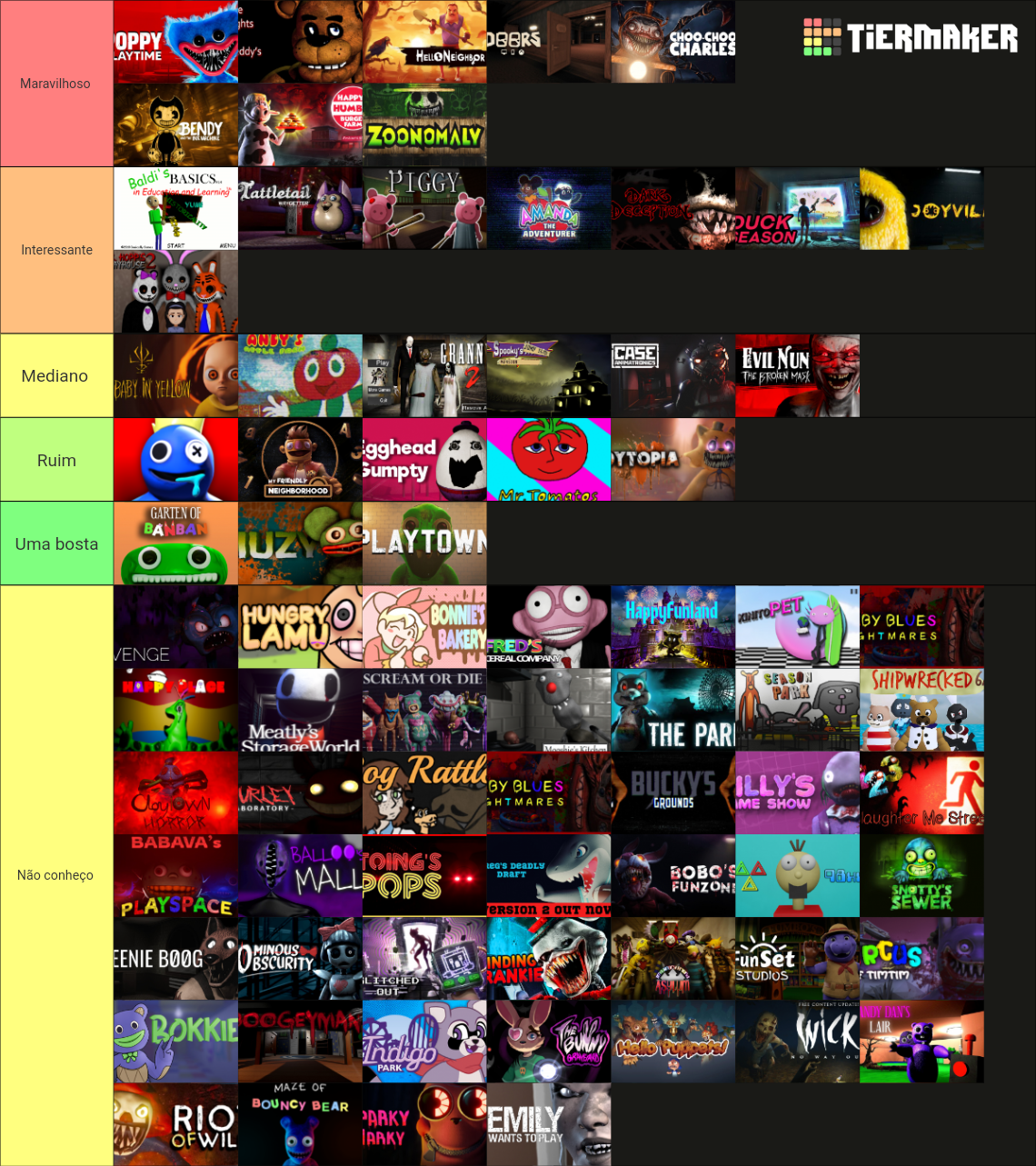 Mascot horror games Tier List (Community Rankings) - TierMaker