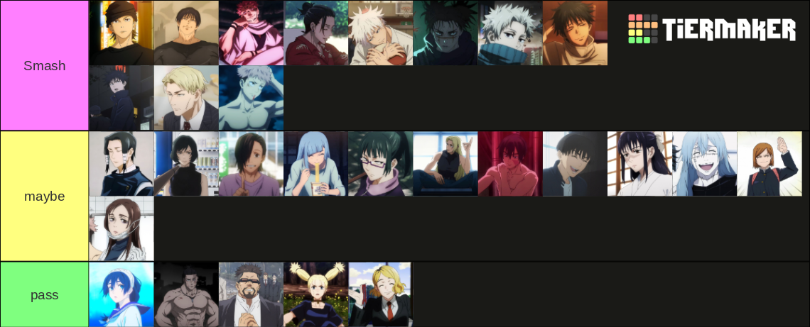 smash or pass jjk Tier List (Community Rankings) - TierMaker