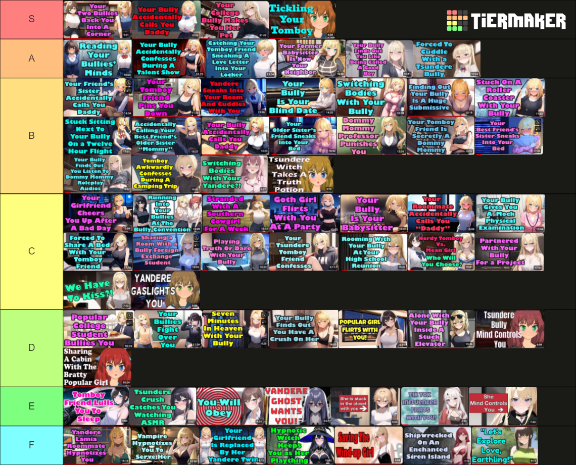 Spring ASMR Video Tier List (Community Rankings) - TierMaker