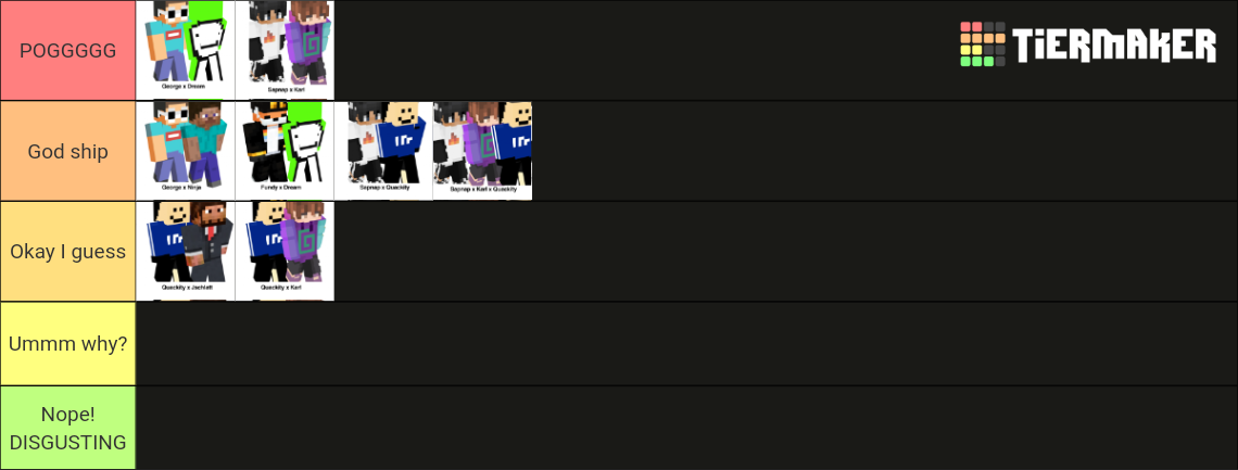 Dream SMP ships Tier List (Community Rankings) - TierMaker