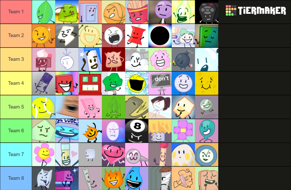 All 64 BFB Characters Tier List (Community Rankings) - TierMaker