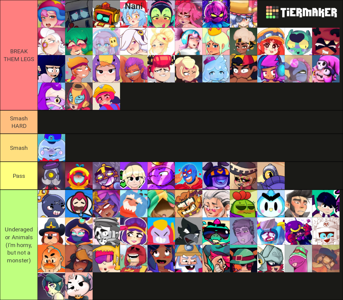Brawl Stars Smash or Pass (June 2024) Tier List Rankings) TierMaker