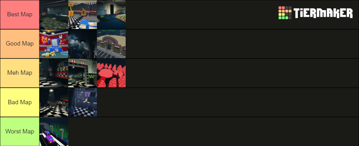 FNaF: TD Maps Tier List (Community Rankings) - TierMaker