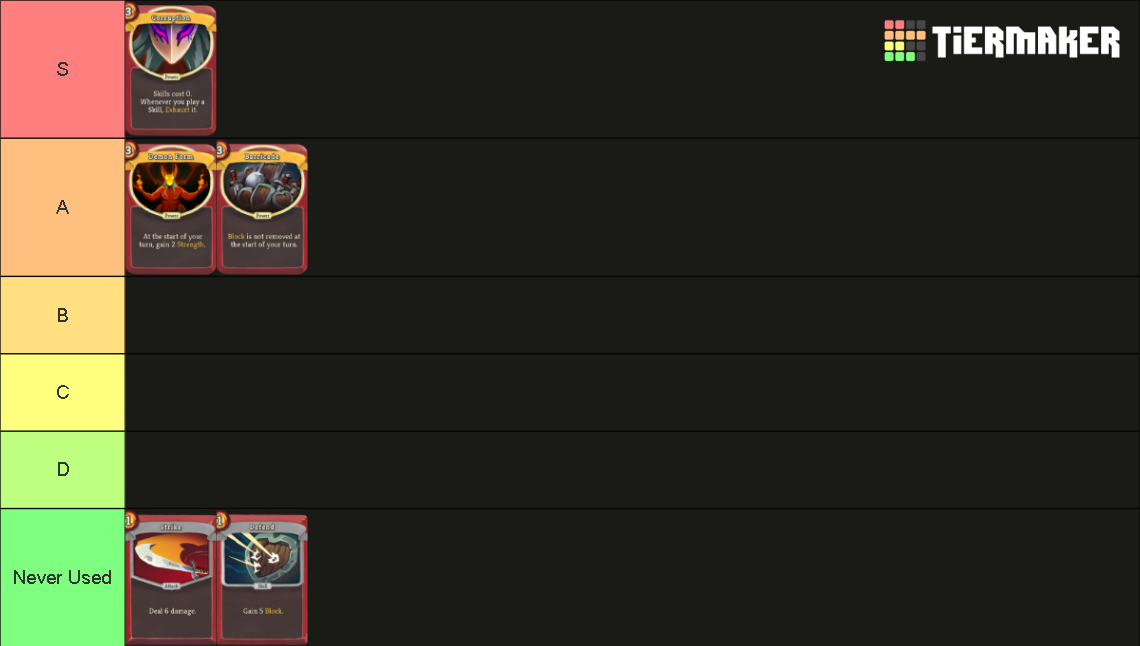 Slay the Spire Ironclad Cards Tier List Rankings) TierMaker