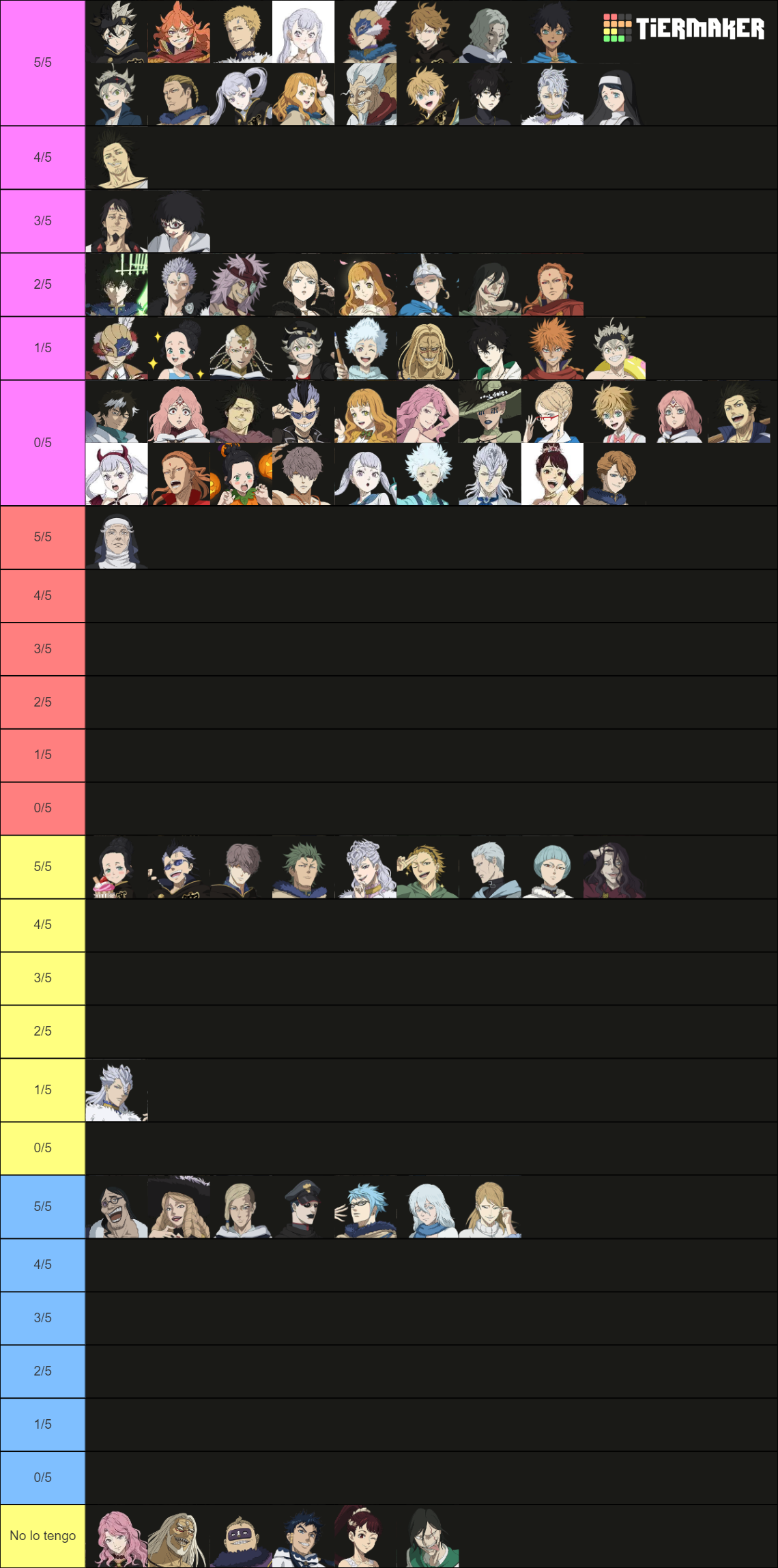 Black Clover Mobile (season 8) Tier List (Community Rankings) - TierMaker