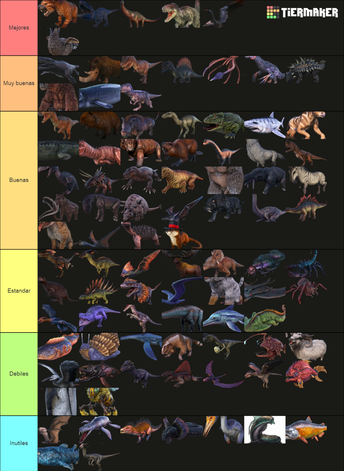 Ark Survival Evolved all creatures Tier List (Community Rankings ...