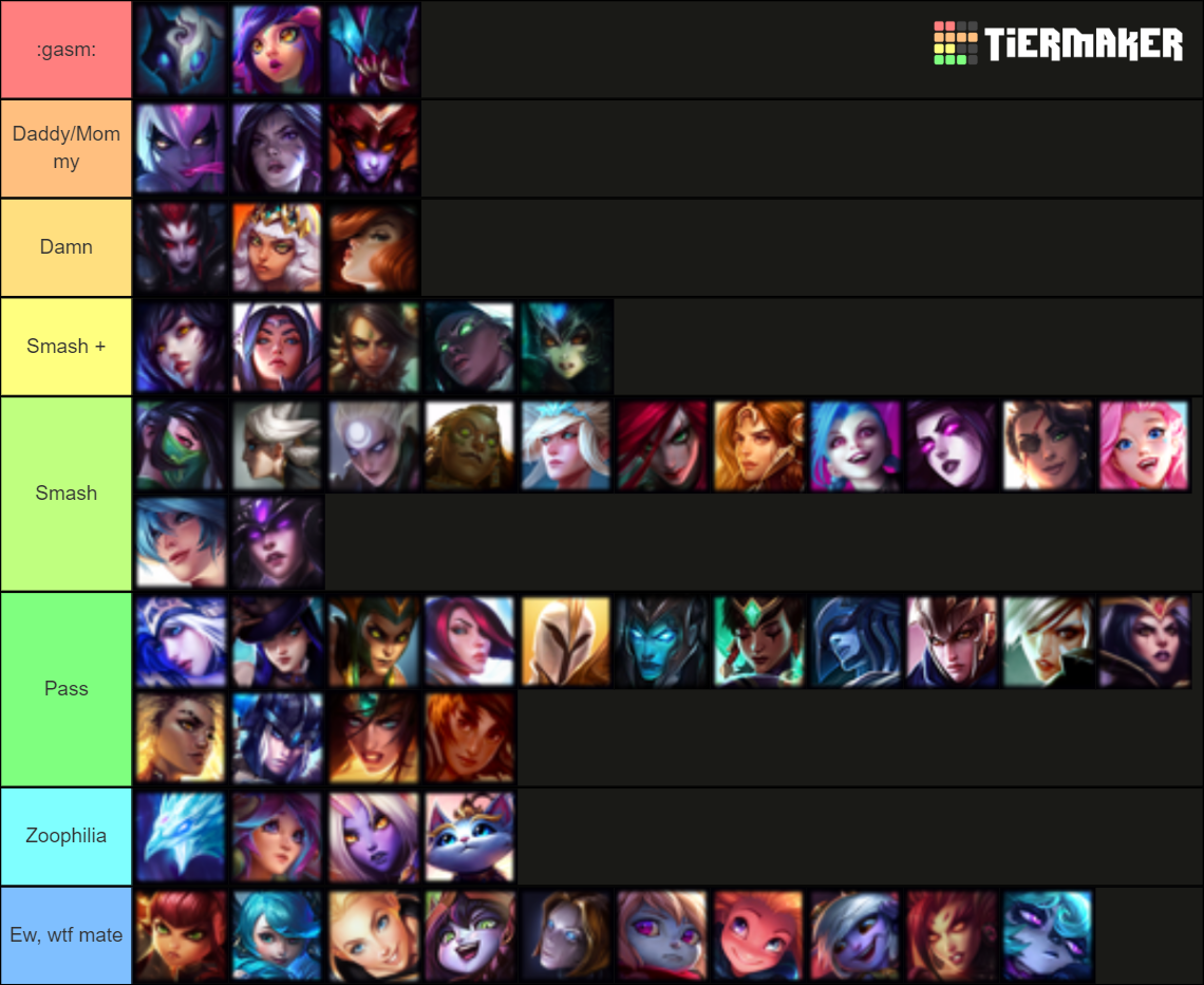 Smash or Pass League of Legends Tier List Rankings) TierMaker