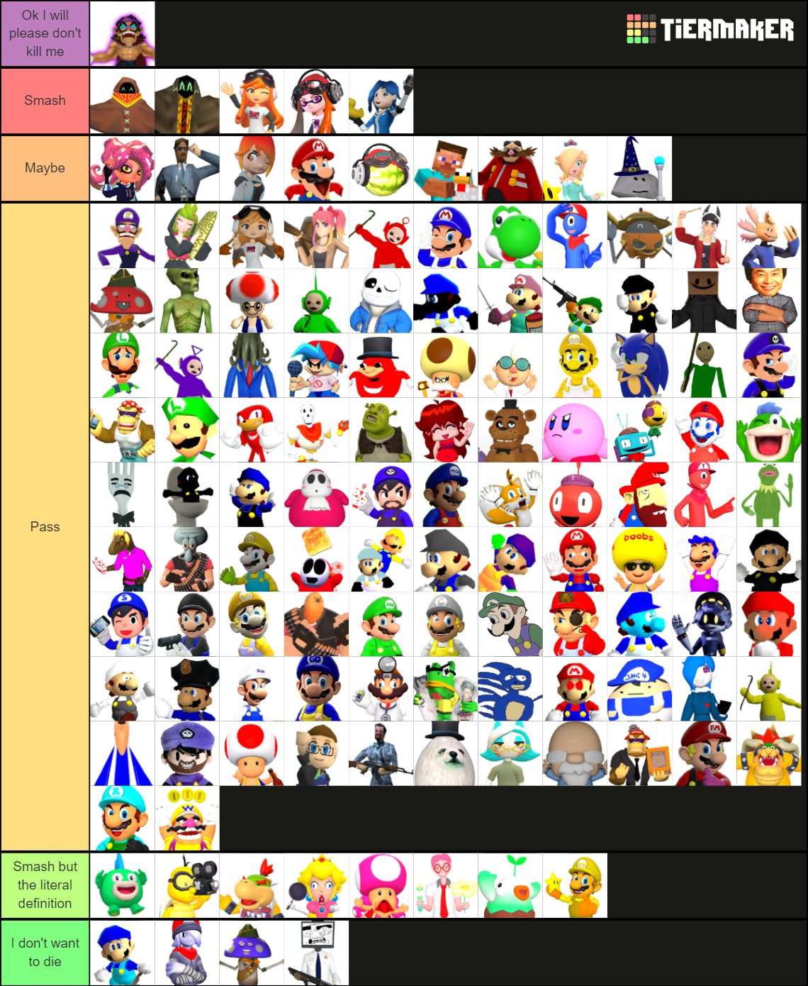 Smg4 Characters 130 Tier List Community Rankings Tiermaker 8838