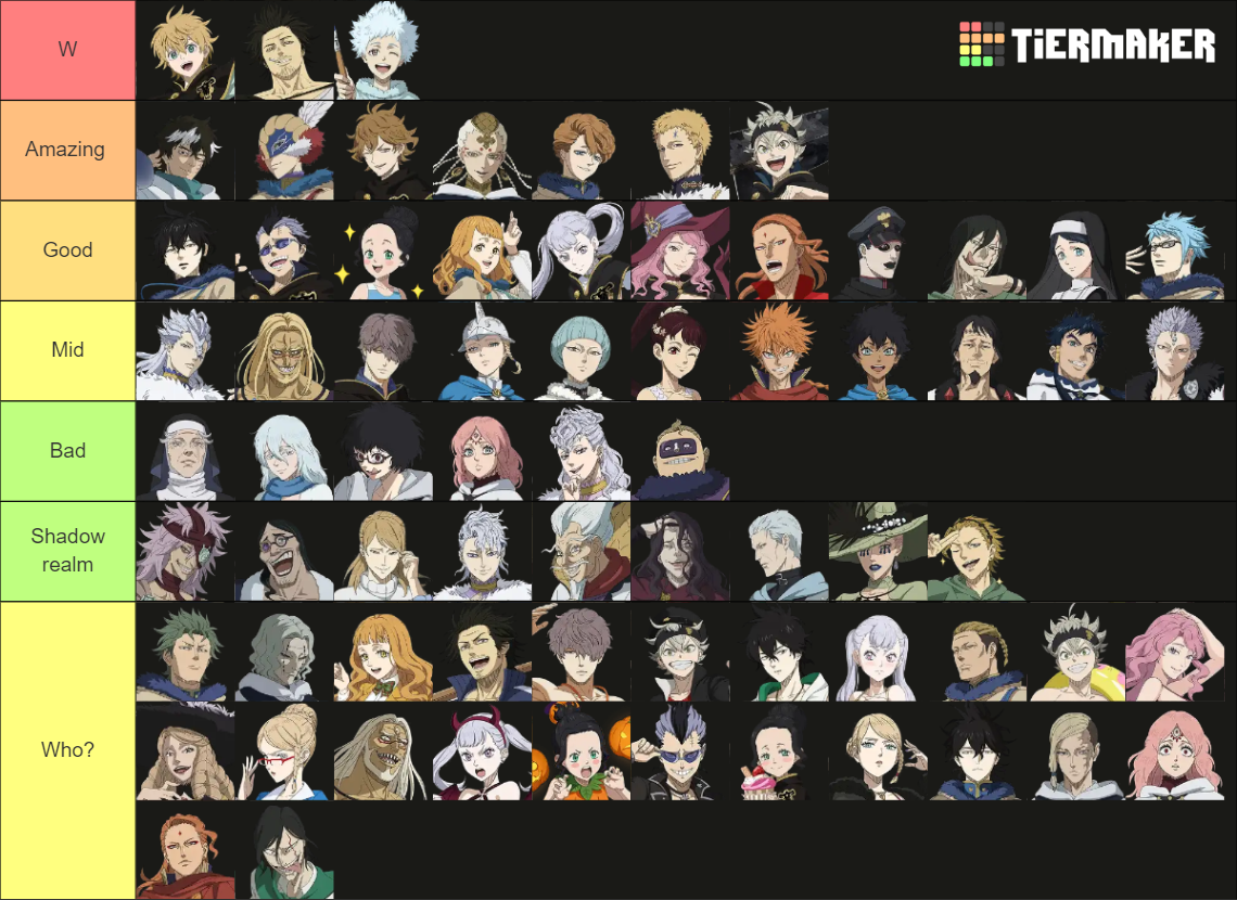 Black Clover Mobile Character Tier List (Community Rankings) - TierMaker