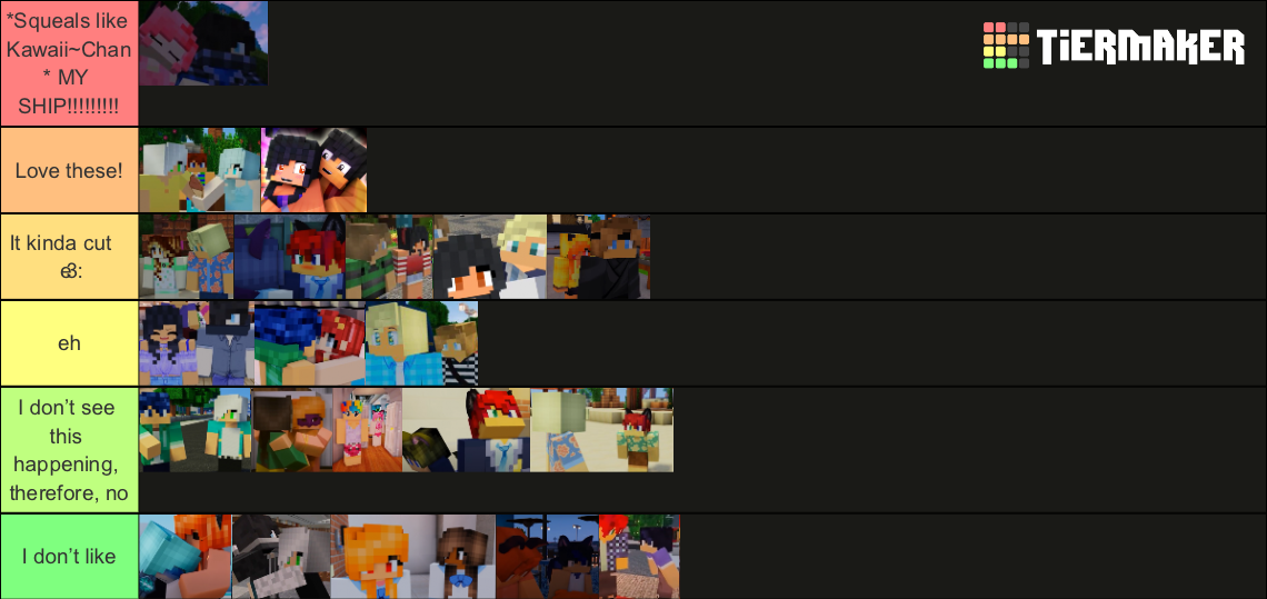 Aphmau Mystreet Ships Tier List (Community Rankings) - TierMaker