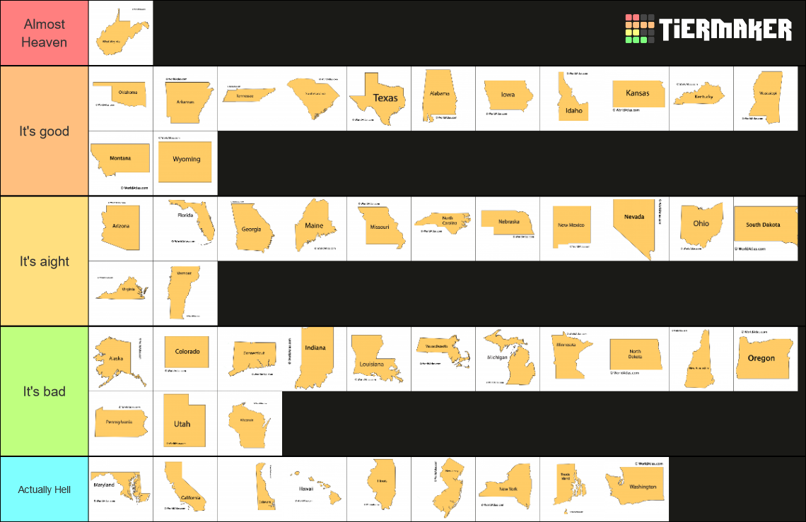 State Tier List (Community Rankings) - TierMaker