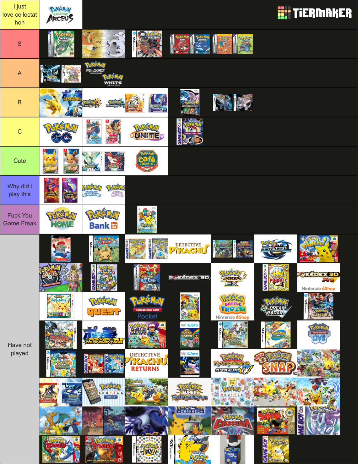 Every Pokémon Video Game Tier List (Community Rankings) - TierMaker