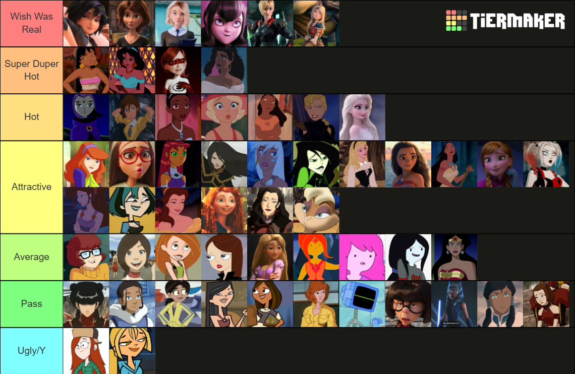 Actually hot cartoon baddies Tier List (Community Rankings) - TierMaker