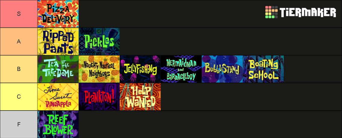 Every Single SpongeBob SquarePants Episode RANKED Tier List (Community ...