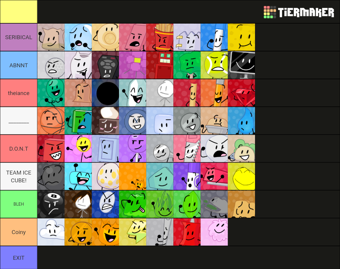 BFB fan-made Icons by pen-cap updated again Tier List (Community ...