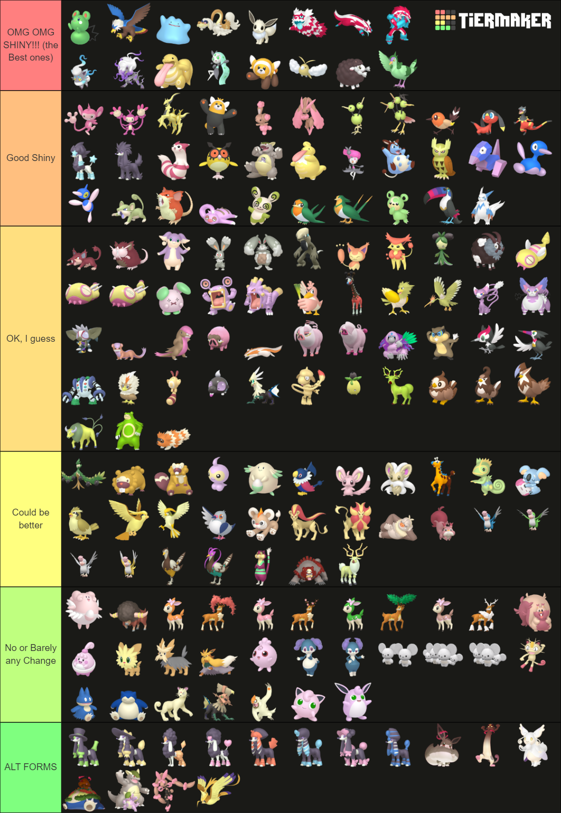 All Shiny Normal Type Pokemon (Gen 1-Gen 9, May 2023) Tier List ...