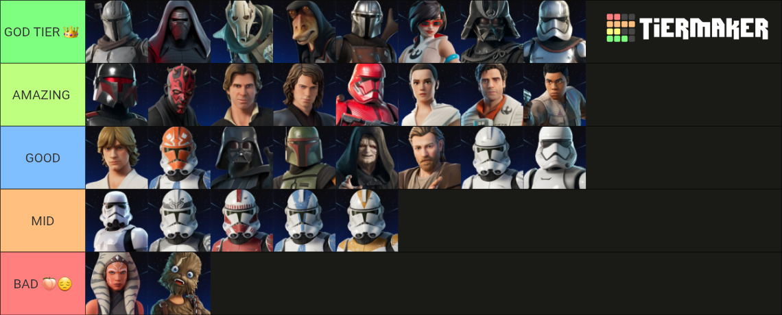 Fortnite Star Wars skins(Apprentice Rey) Tier List (Community Rankings ...