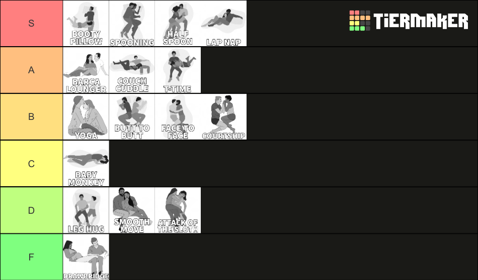 Cuddle Positions Tier List (Community Rankings) - TierMaker