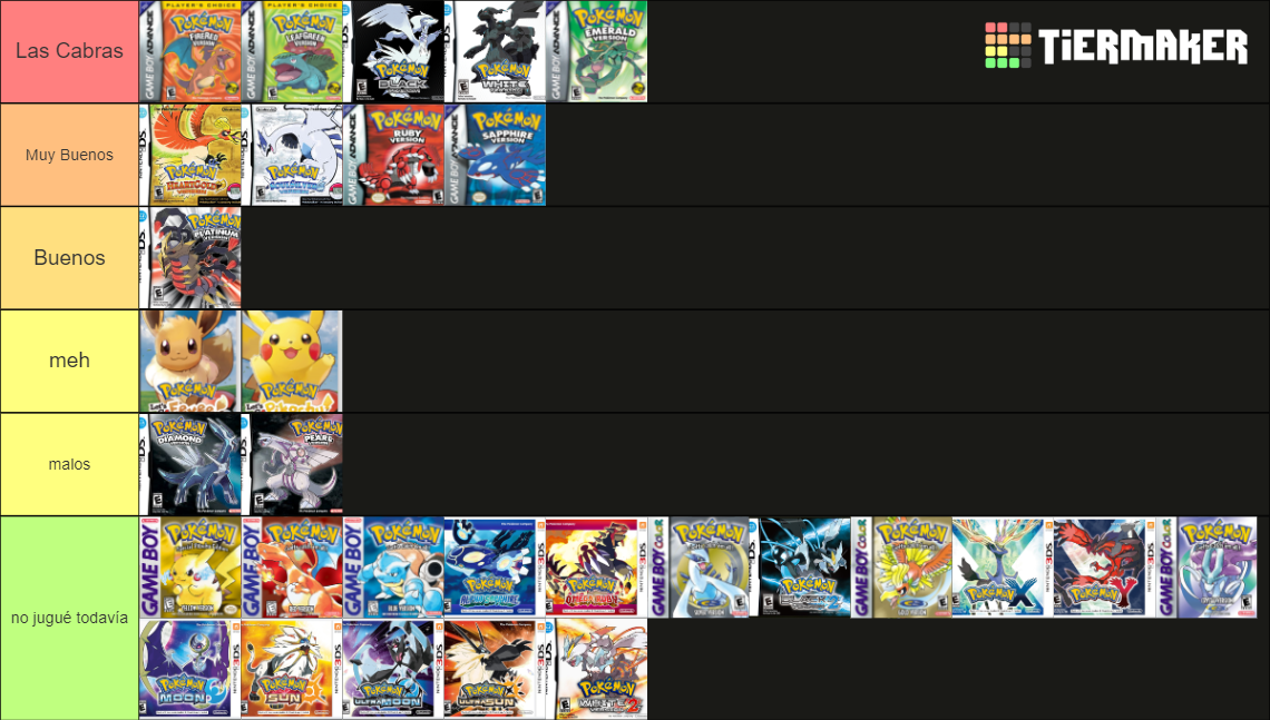 Pokemon Games Tier List Community Rankings TierMaker