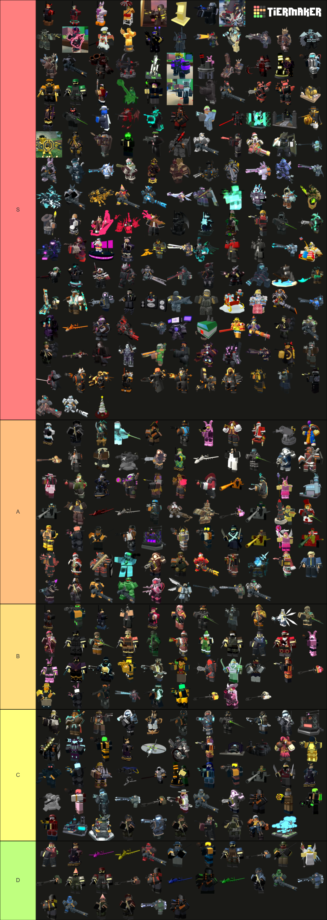 TDS All Skins (July 2024) Tier List (Community Rankings) - TierMaker